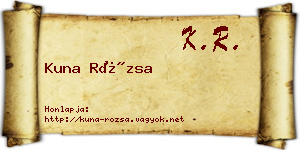 Kuna Rózsa névjegykártya
